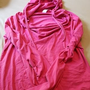 Hooded cold-shoulder top